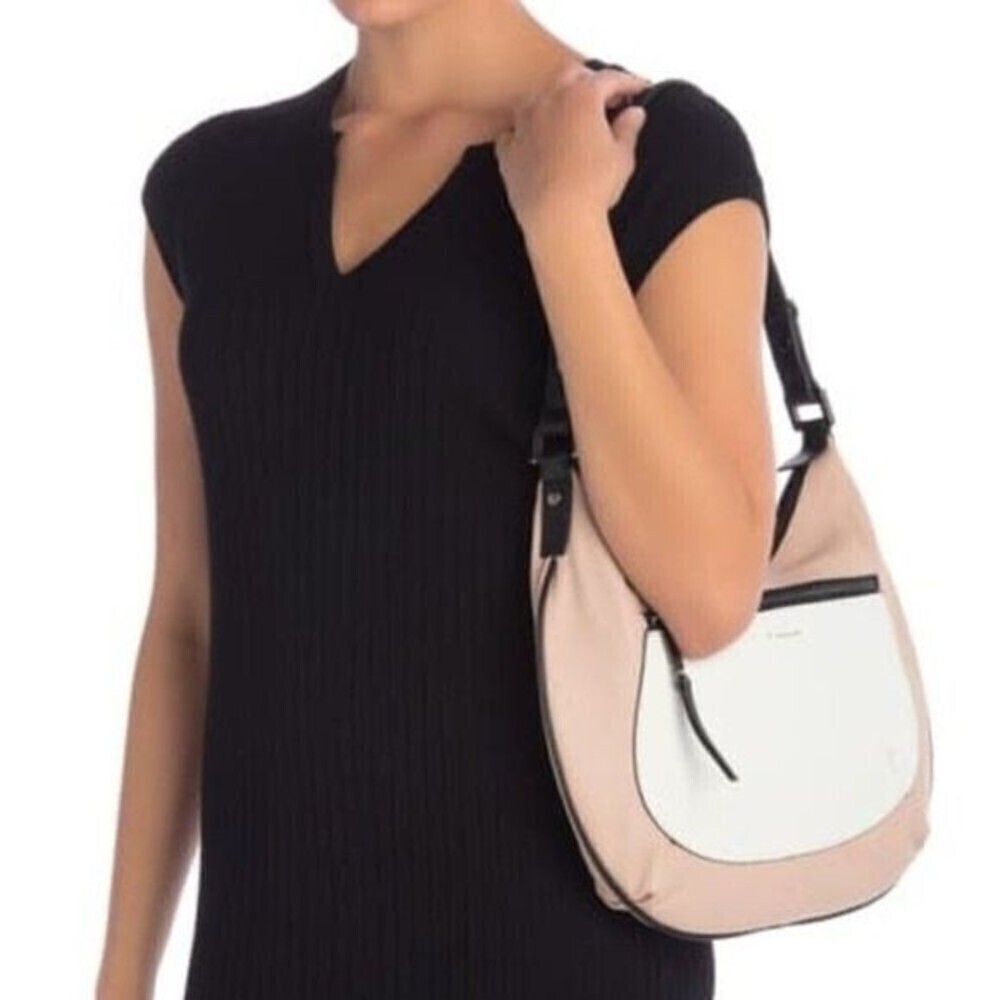 TAHARI | Black White Crawford Leather Hobo Bag | Women's | OS | NWT